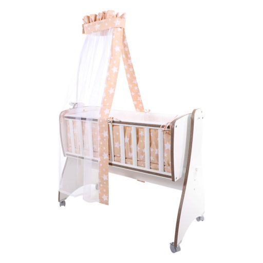 Lorelli First Dreams ringatható bölcső 105x55 - White & Coffee / Fehér & Kávé