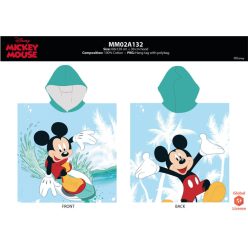   Disney Mickey egér gyerek poncsó - 100% pamut- 60x120 cm - világoskék