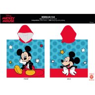   Disney Mickey egér gyerek poncsó - 100% pamut- 60x120 cm - középkék