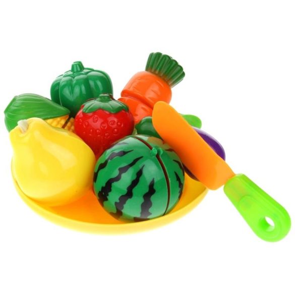 Zöldség és gyümölcs készlet tépőzáras késes tányér vágásához