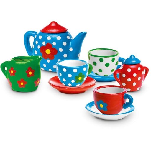 Porcelán teakészlet + porcelán festékek - Csináld magad készlet