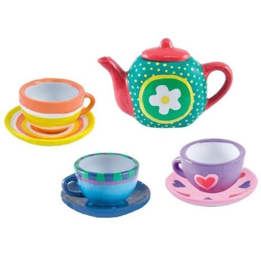 Porcelán teakészlet + porcelán festékek - Csináld magad készlet
