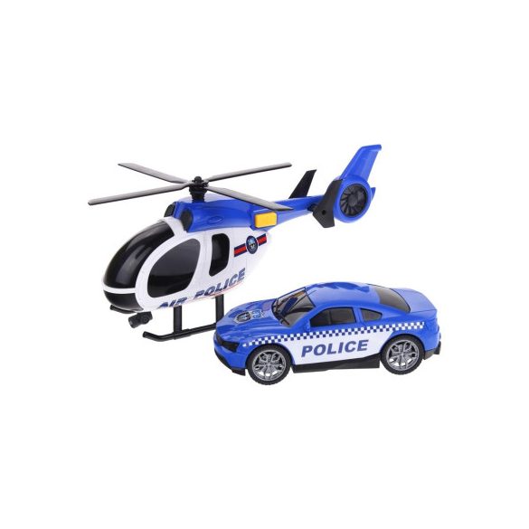 Rendőrségi Helikopter és Rendőrautó