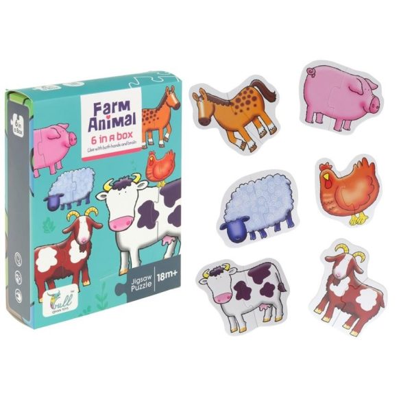 Oktatópuzzle 12 db - Farm állatok