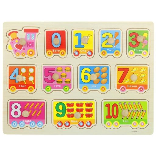 Fa puzzle 12 db - vonatszámok