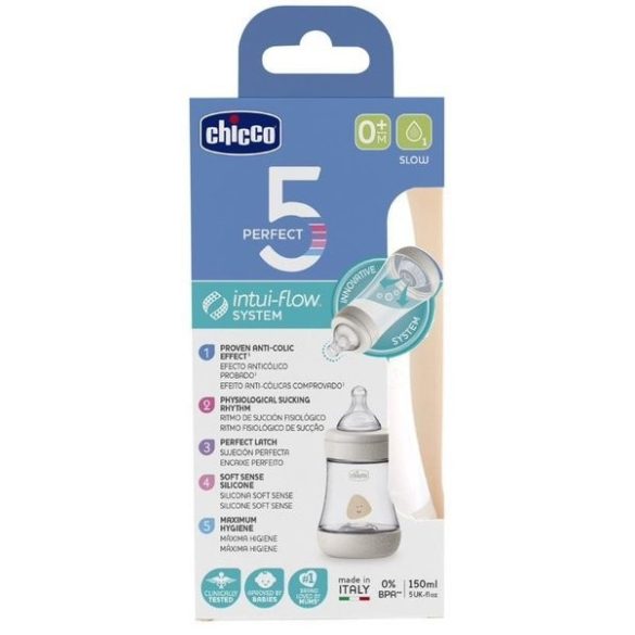 Chicco Perfect 5 biofunkcionális cumisüveg anti-colic szeleppel 150ml