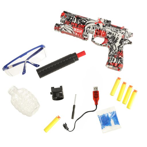 Akkumulátoros multi gélgolyó és nerf pisztoly  + szemüveg + 550db töltény 