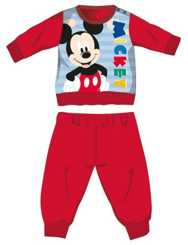 Disney Mickey egér téli vastag baba pizsama - pamut flanel pizsama - piros - 92