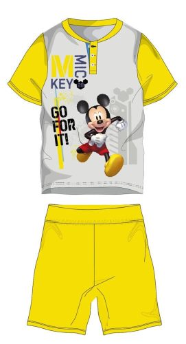 Disney Mickey egér nyári rövid ujjú gyerek pizsama - pamut jersey pizsama - sárga - 116