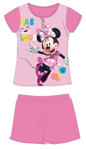 Disney Minnie egér nyári rövid ujjú gyerek pizsama - pamut jersey pizsama - rózsaszín - 116