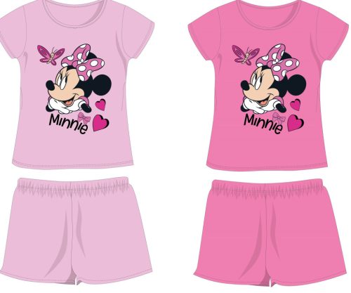 Disney Minnie egér pamut nyári együttes - póló-rövidnadrág szett - rózsaszín - 122
