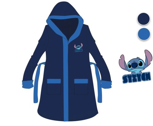 Disney Stitch kapucnis pamut köntös kisfiúknak - sötétkék - 98-104