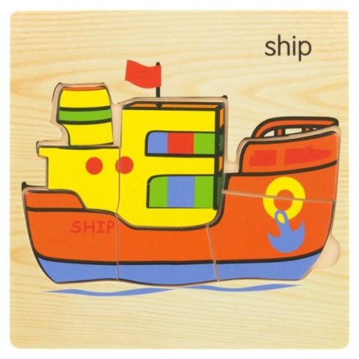 Fából készült oktató puzzle kicsiknek
