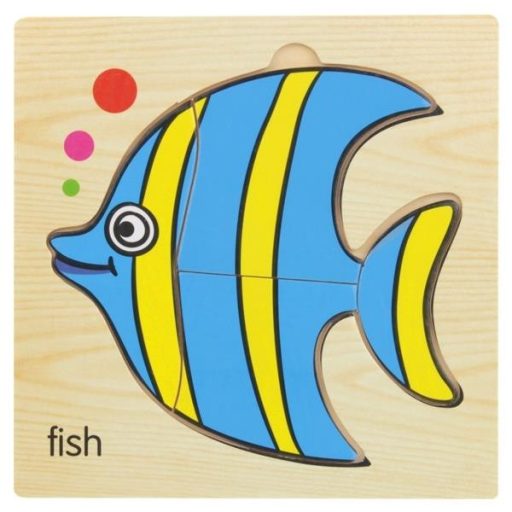 Fából készült oktató puzzle kicsiknek