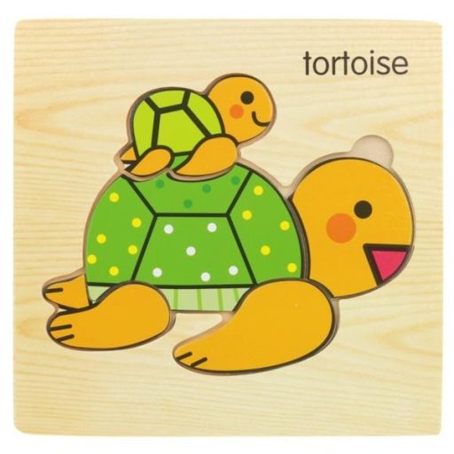 Fából készült oktató puzzle kicsiknek