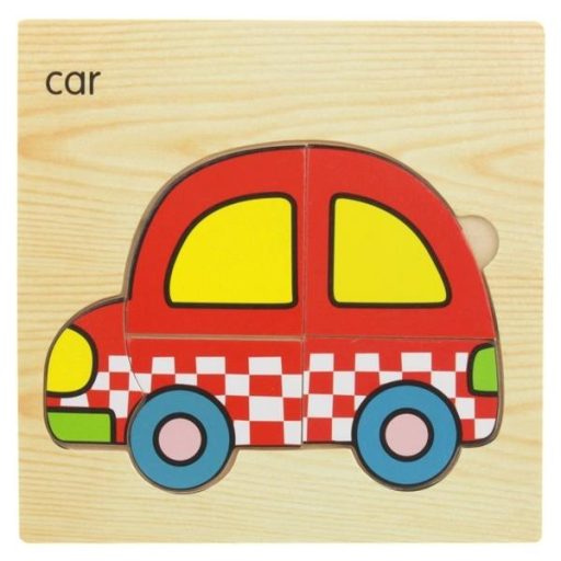Fából készült oktató puzzle kicsiknek